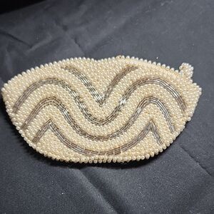 Sussan Pearl and Silver Beaded Clutch